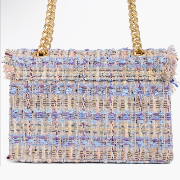 Kurt Geiger MEDIUM Tweed Chain Shoulder Bag –Gold Hardware-NWT 8”x10” - Picture 3 of 12